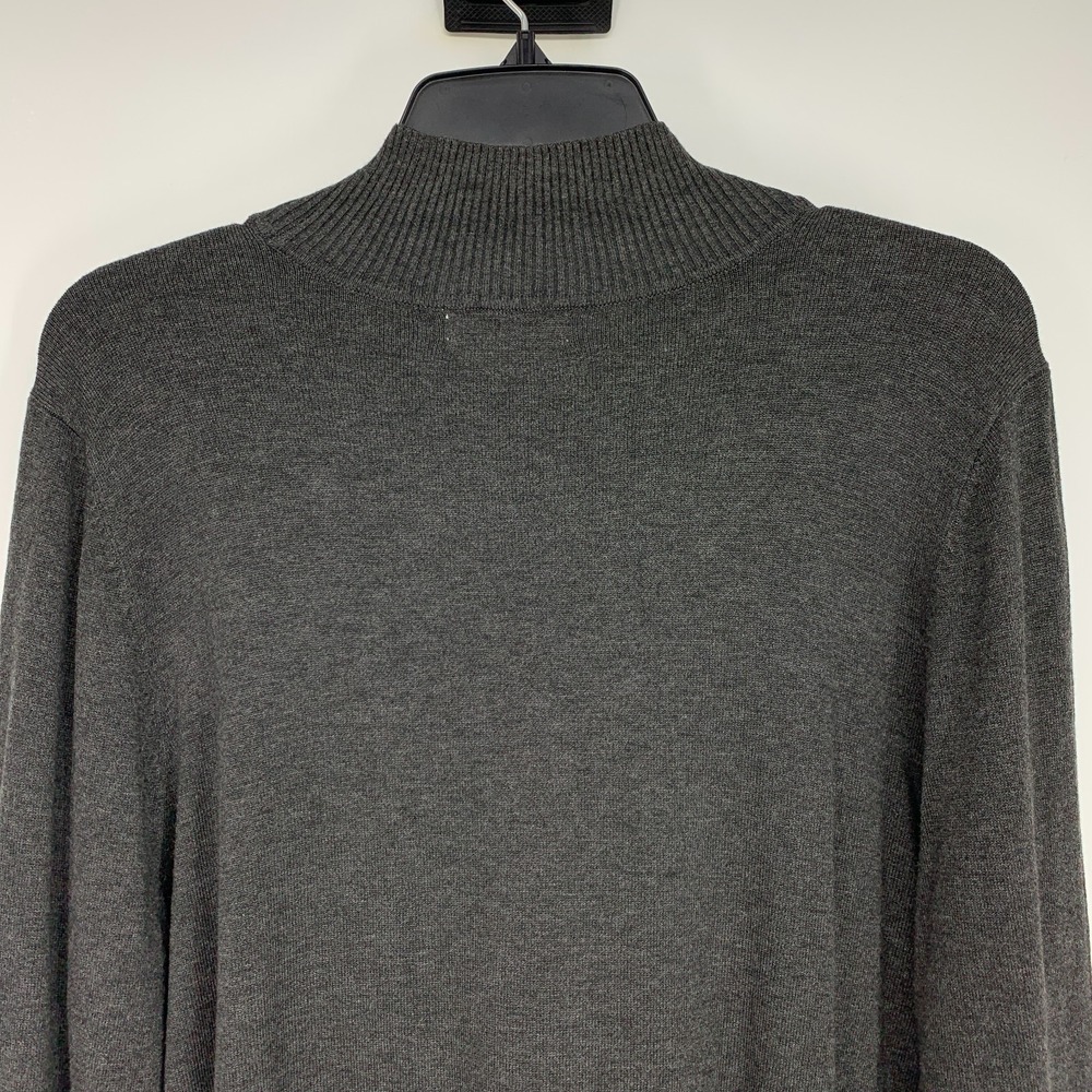Calvin Klein Sweater Womens Size XL Gray Ribbed Mock Neck Pullover Long Sleeve - Picture 8 of 9